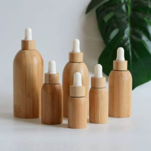 Wooden re-fill bottles